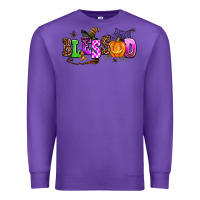 Purple halloween blessed Premium Sweatshirt - AdoDesignShop