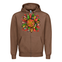Chestnut watermelon sunflower Zipper Hoodie - texasbilliewilder