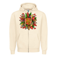 Sandshell watermelon sunflower Zipper Hoodie - texasbilliewilder