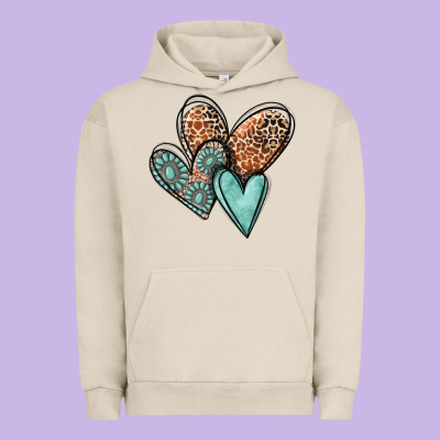 Western Love Hearts Urban Hoodie Designed By Maliassmallbusiness