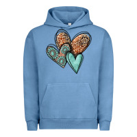 Pigment Pebble Blue western love hearts Urban Hoodie - MaliasSmallBusiness