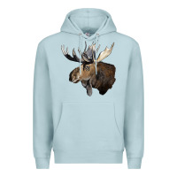 Blue Mist moose buck deer head Premium Hoodie - LillyAllenDesigns