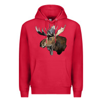 Cardinal moose buck deer head Premium Hoodie - LillyAllenDesigns
