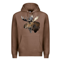 Chestnut moose buck deer head Premium Hoodie - LillyAllenDesigns