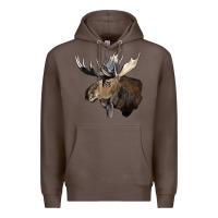 Coffee moose buck deer head Premium Hoodie - LillyAllenDesigns
