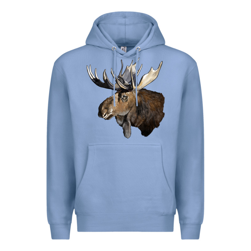 Moose Buck Deer Head Premium Hoodie by LillyAllenDesigns | Teevron