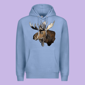 Moose Buck Deer Head Premium Hoodie Designed By Lillyallendesigns
