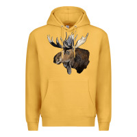Mustard moose buck deer head Premium Hoodie - LillyAllenDesigns