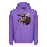 Purple moose buck deer head Premium Hoodie - LillyAllenDesigns
