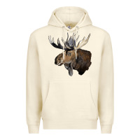 Sandshell moose buck deer head Premium Hoodie - LillyAllenDesigns