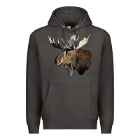 Smoke moose buck deer head Premium Hoodie - LillyAllenDesigns