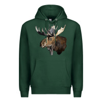 Sports Green moose buck deer head Premium Hoodie - LillyAllenDesigns