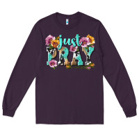 Plum just pray Long Sleeve Tee - texasbilliewilder