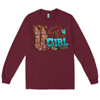 Burgundy justas malltown girlie Long Sleeve Tee - texasbilliewilder