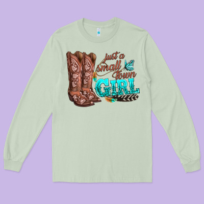 Justas Malltown Girlie Long Sleeve Tee Designed By Texasbilliewilder