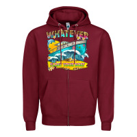 Burgundy whatever float your boat Zipper Hoodie - texasbilliewilder