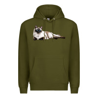 Army Green siamese Premium Hoodie - LillyAllenDesigns