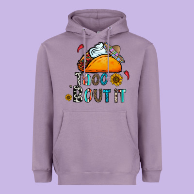 Taco Bout It Heavyweight Hoodie Designed By Cowhidedigitalart