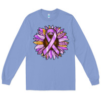 Colony Blue Cancer Awareness Sunflower Long Sleeve Tee - RanaPortraitStore