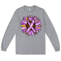 Heather Grey Cancer Awareness Sunflower Long Sleeve Tee - RanaPortraitStore
