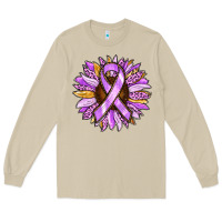 Mushroom Cancer Awareness Sunflower Long Sleeve Tee - RanaPortraitStore