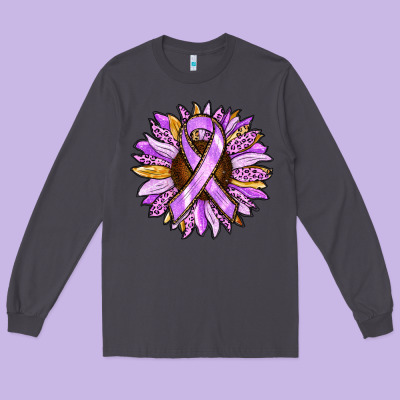 Long Sleeve Tee Cancer Awareness Sunflower