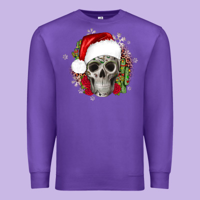 Skull Christmas Cactus Premium Sweatshirt Designed By Jahusdesignshop