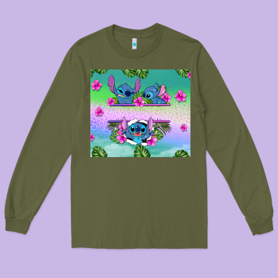 Custom Name Stitch Long Sleeve Tee Designed By Adodesignshop