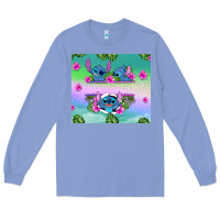Colony Blue custom name stitch Long Sleeve Tee - AdoDesignShop