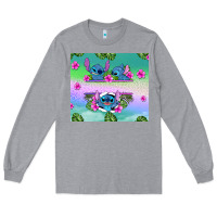 Heather Grey custom name stitch Long Sleeve Tee - AdoDesignShop
