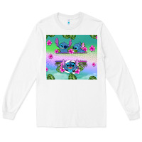 White custom name stitch Long Sleeve Tee - AdoDesignShop