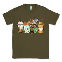 Army Green latte coffee cups Classic Tee - Zillion Design Studio