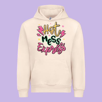 Hot Mess Express Urban Hoodie Designed By Maliassmallbusiness