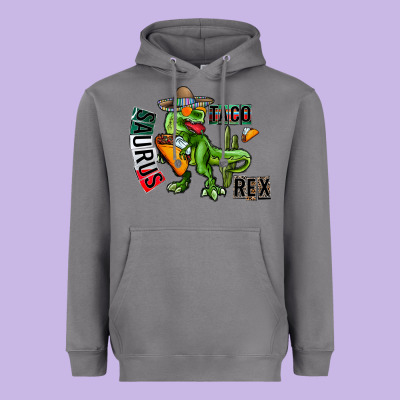 Taco Saurus Rex Heavyweight Hoodie Designed By Cowhidedigitalart