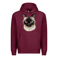 Burgundy siamese face Premium Hoodie - LillyAllenDesigns