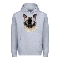 Heather Grey siamese face Premium Hoodie - LillyAllenDesigns