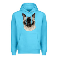 Ocean Blue siamese face Premium Hoodie - LillyAllenDesigns