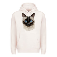 Pale Pink siamese face Premium Hoodie - LillyAllenDesigns