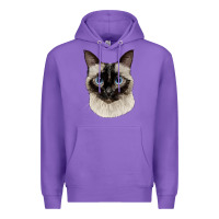 Purple siamese face Premium Hoodie - LillyAllenDesigns