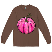 Chestnut Breast Cancer Awareness Pink Pumpkin Long Sleeve Tee - RanaPortraitStore