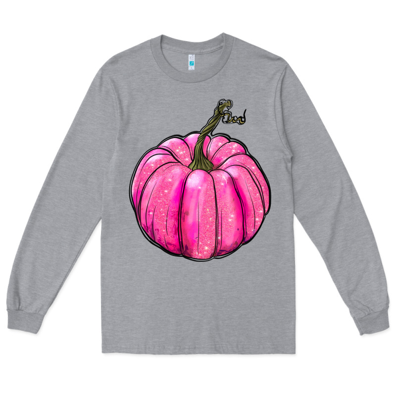 Breast Cancer Awareness Pink Pumpkin Long Sleeve Tee by RanaPortraitStore | Teevron