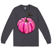 Smoke Breast Cancer Awareness Pink Pumpkin Long Sleeve Tee - RanaPortraitStore