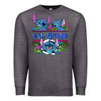 Charcoal Heather preview flower stitch 6 th grade Premium Sweatshirt - AdoDesignShop