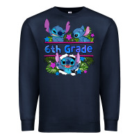 Navy preview flower stitch 6 th grade Premium Sweatshirt - AdoDesignShop