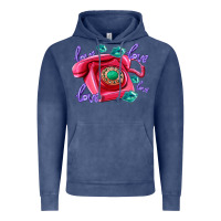 Vintage Denim love balloons and pink valentines telephone Vintage Hoodie - AdoDesignShop