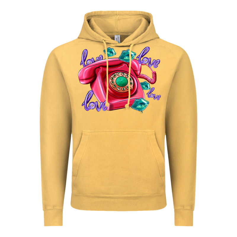 Love Balloons And Pink Valentines Telephone Vintage Hoodie by AdoDesignShop | Teevron