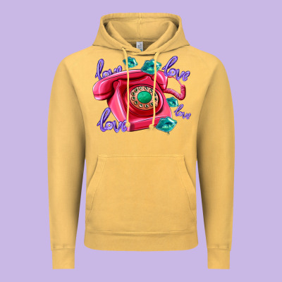 Love Balloons And Pink Valentines Telephone Vintage Hoodie Designed By Adodesignshop