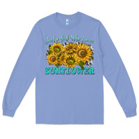 Colony Blue just a girl who loves sunflower Long Sleeve Tee - texasbilliewilder