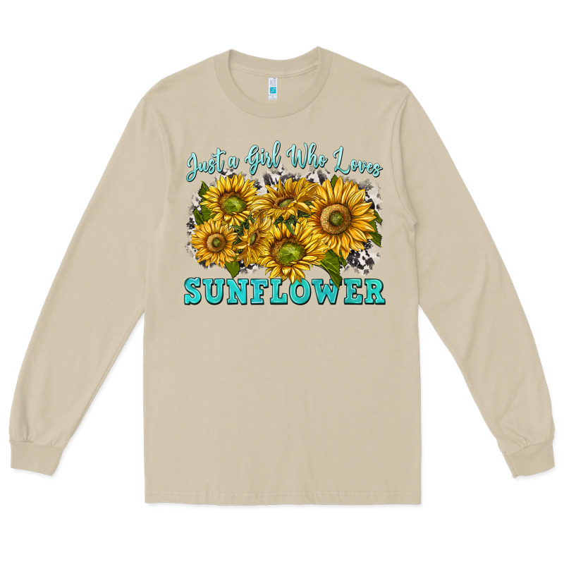Just A Girl Who Loves Sunflower Long Sleeve Tee by texasbilliewilder | Teevron
