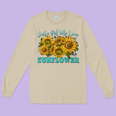 Just A Girl Who Loves Sunflower Long Sleeve Tee Designed By Texasbilliewilder